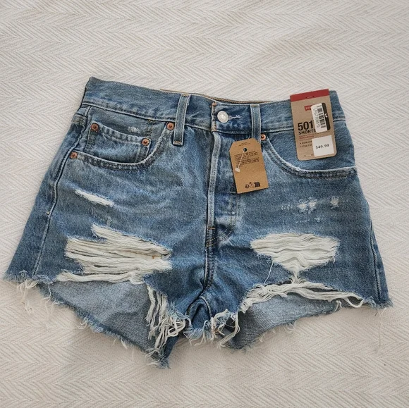 Levis Denim Shorts 501 Shorts - Picture 1 of 4